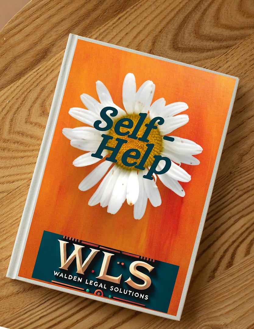 book for self help, orange, daisy with WLS logo